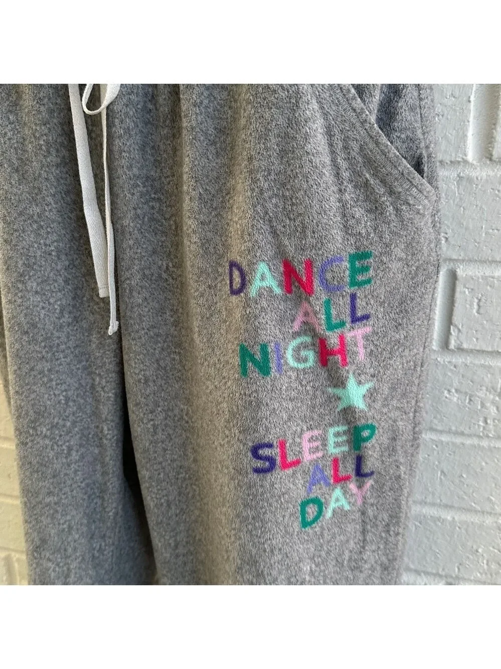 Xhilaration Gray Sleep Pants - ‘Dance All Night, Sleep All Day’ Size XL